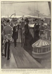 Die Rückkehr von Lord Roberts, ein königlicher Empfang auf der Alberta vor Cowes